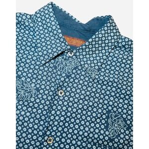 Tori Richard Honolulu Mens L Silk Blend Geometric Monstera Aloha Shirt Button Up
